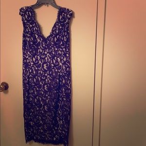Tadashi Shoji purple lace dress